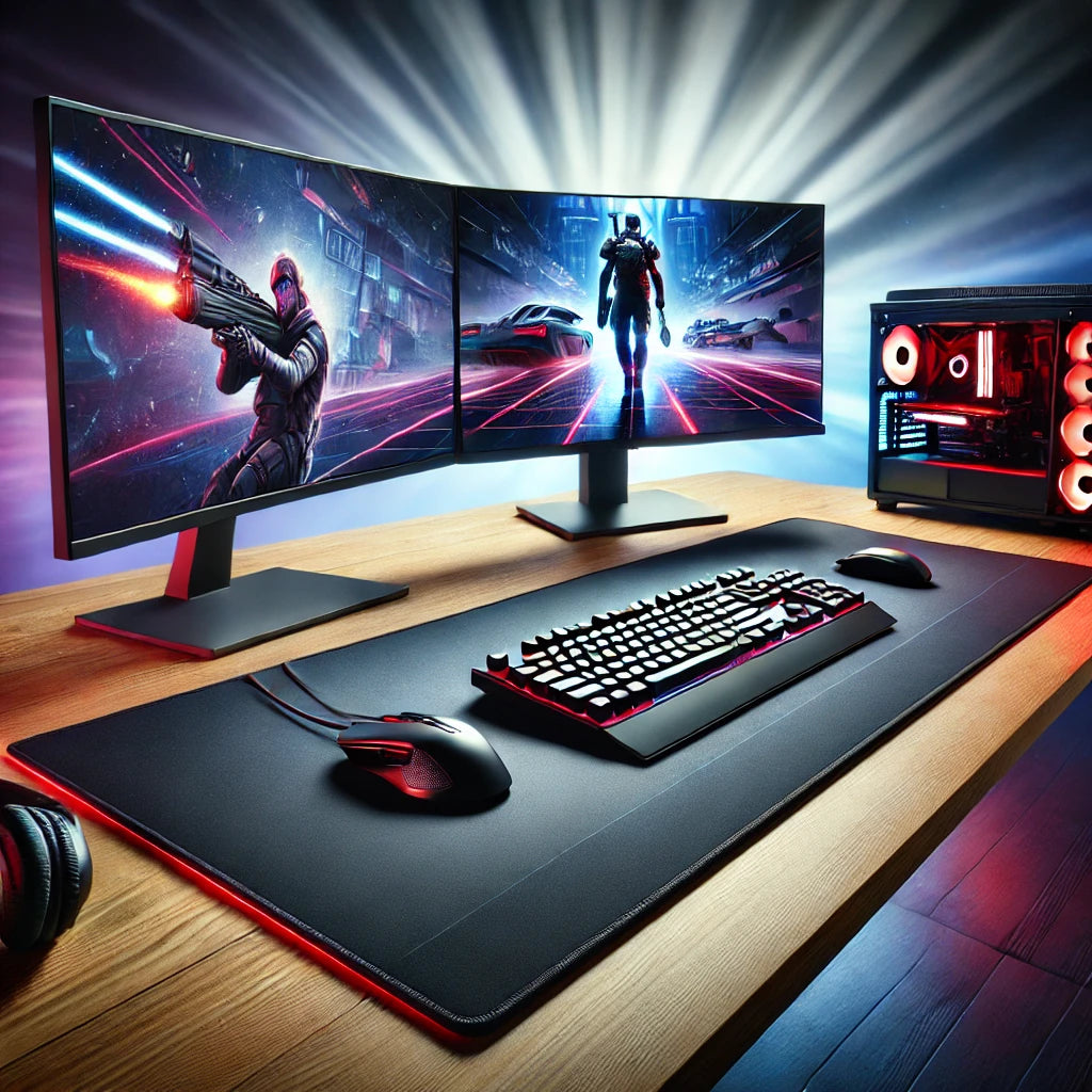 A large Mouse pads on a desk